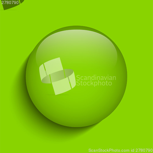 Image of Green Glass Circle Button Icon