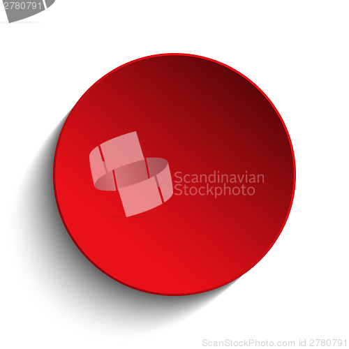Image of Red  Circle Button on White Background