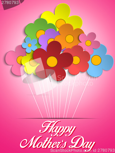 Image of Happy Mothers Day Card with Flowers