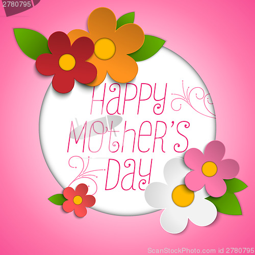 Image of Happy Mothers Day Card with Flowers