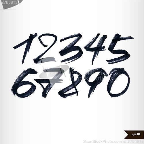 Image of Calligraphic watercolor numbers