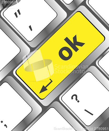 Image of ok button on the keyboard key