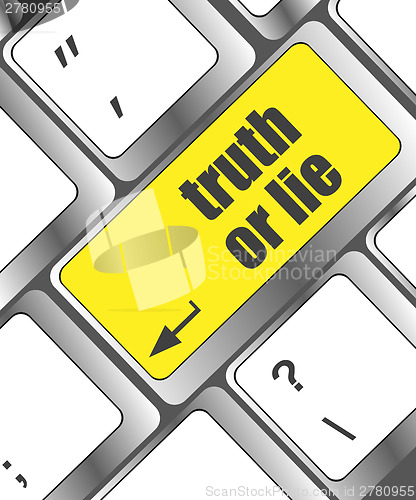 Image of truth or lie button on computer keyboard key