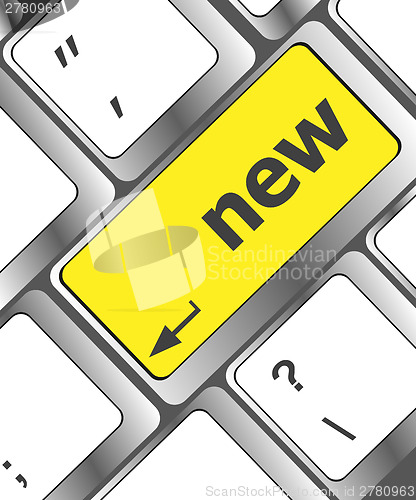Image of new button on computer keyboard