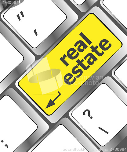 Image of real estate computer key showing internet concept