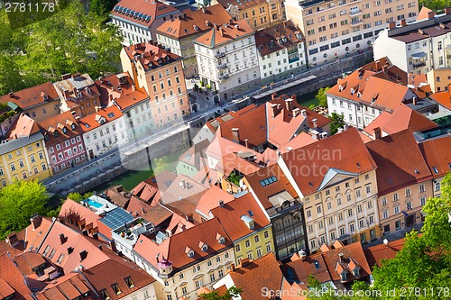 Image of Panorama of Ljubljana, Slovenia, Europe.