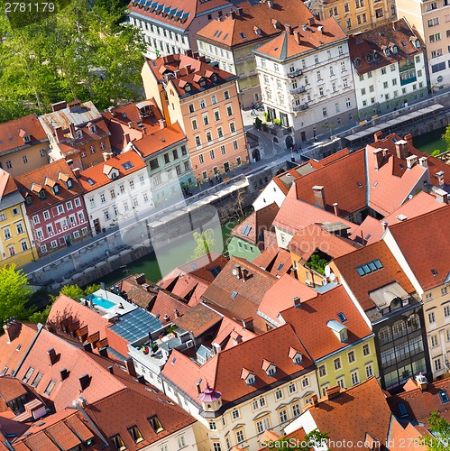 Image of Panorama of Ljubljana, Slovenia, Europe.