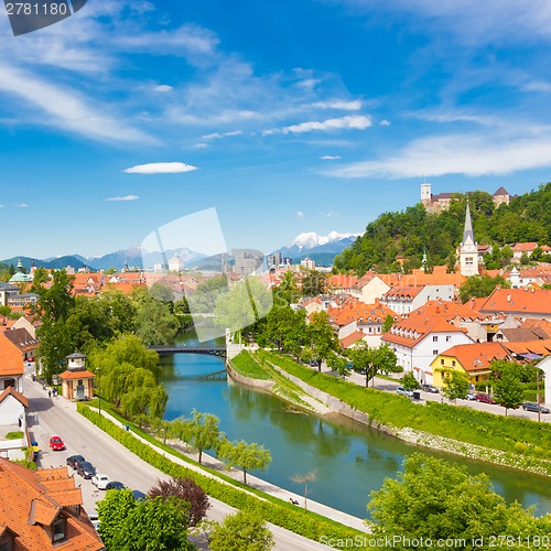 Image of Panorama of Ljubljana, Slovenia, Europe.