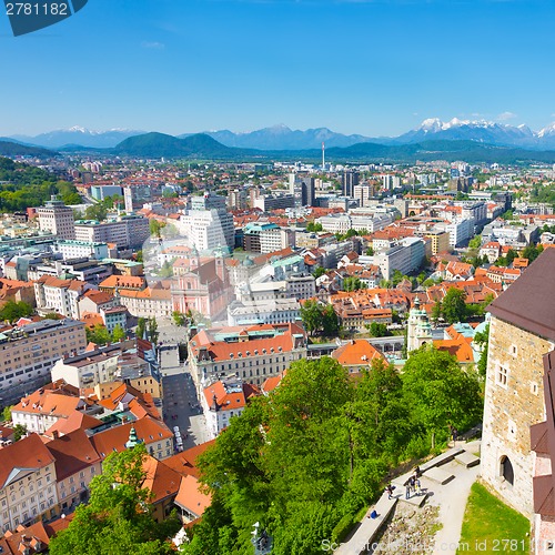 Image of Panorama of Ljubljana, Slovenia, Europe.