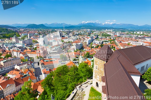 Image of Panorama of Ljubljana, Slovenia, Europe.