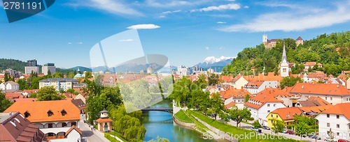 Image of Panorama of Ljubljana, Slovenia, Europe.