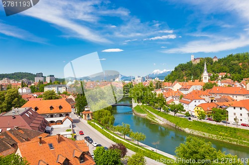 Image of Panorama of Ljubljana, Slovenia, Europe.