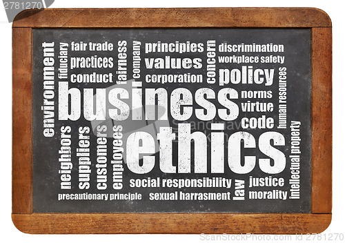 Image of business ethics word cloud