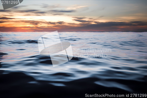 Image of dark ocean sunset