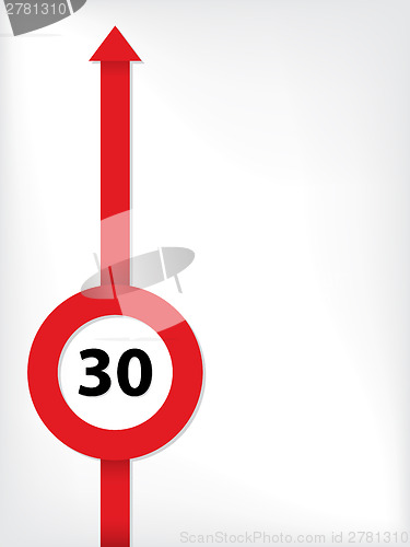 Image of Red arrow with speed limit symbol