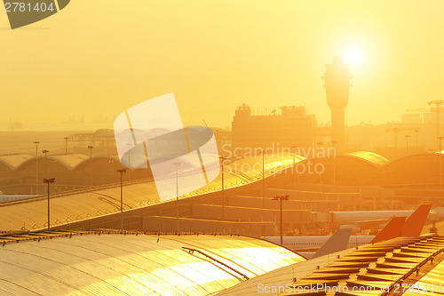 Image of airport sunset