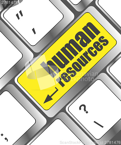 Image of human resources button on computer keyboard key