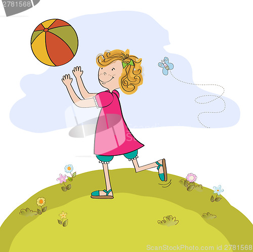 Image of Girl playing ball