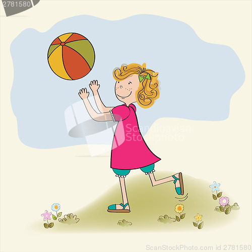 Image of Girl playing ball