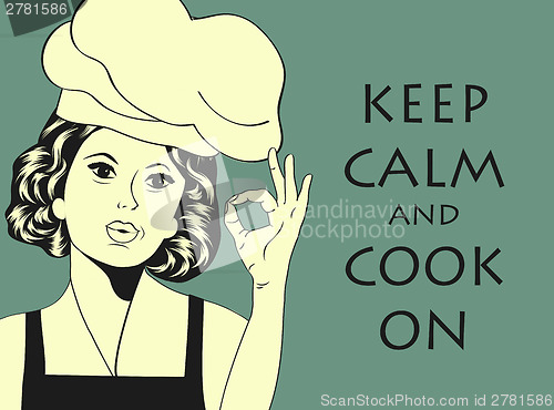 Image of pop art woman cook