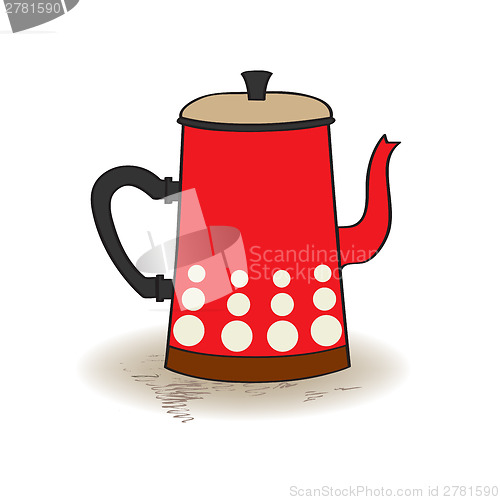 Image of old red kettle