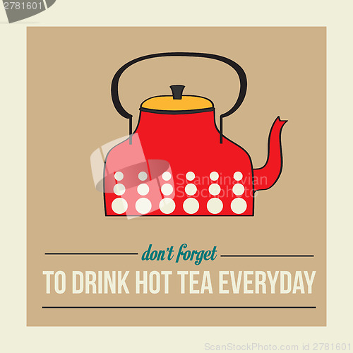 Image of retro poster with kettle and message