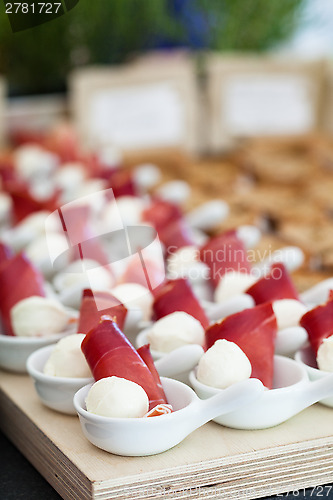 Image of Prosciutto and mozzarella appetizers