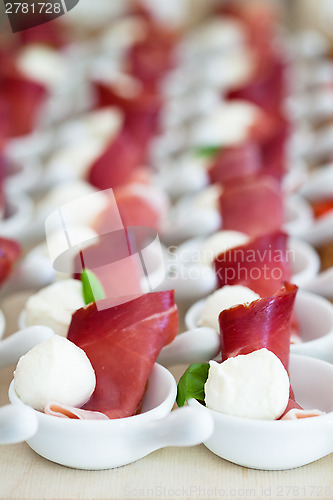 Image of Prosciutto and mozzarella appetizers