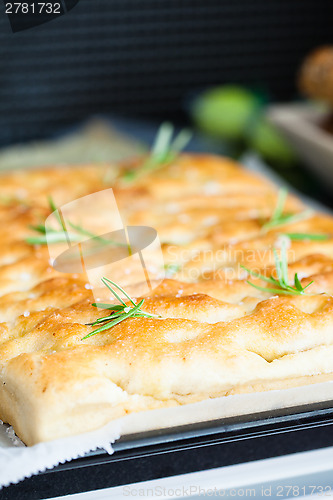 Image of Freshly baked focaccia bread