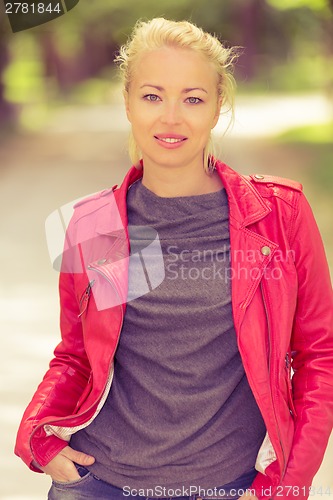 Image of Young woman in the park