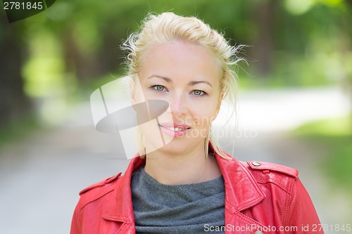 Image of Young woman in the park