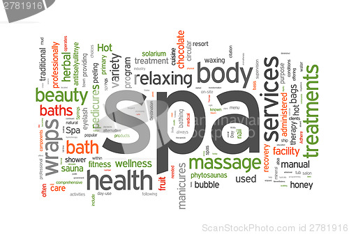 Image of Spa word cloud vector illustration