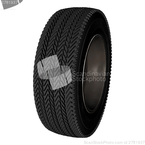 Image of Tire on White