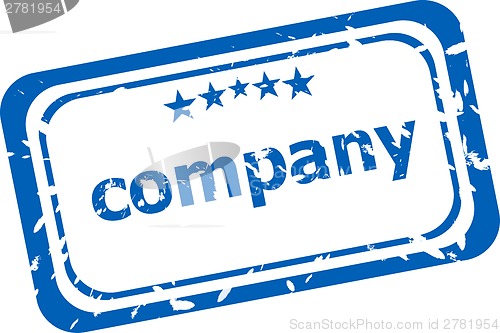 Image of company on rubber stamp over a white background