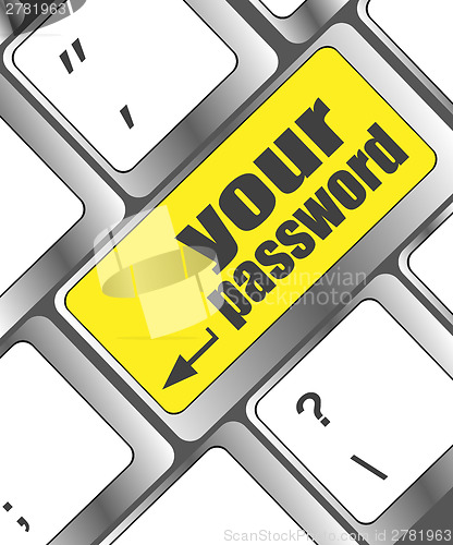 Image of your password button on keyboard - security concept