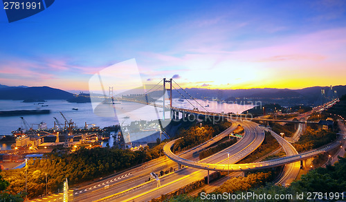 Image of Sunset at Tsing Ma Bridge 