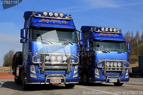 Image of Two Customized Volvo FH13 Trucks