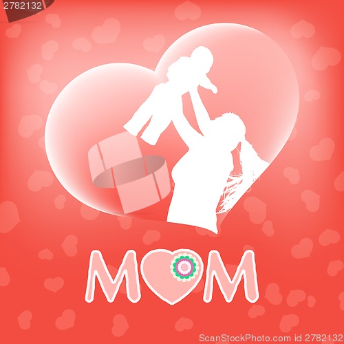 Image of Silhouette of a mother and her child. EPS 10