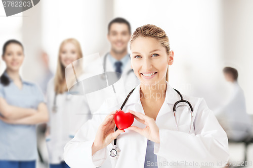 Image of female doctor with heart