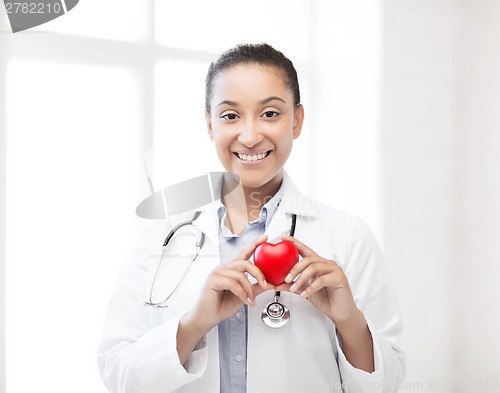 Image of african doctor with heart