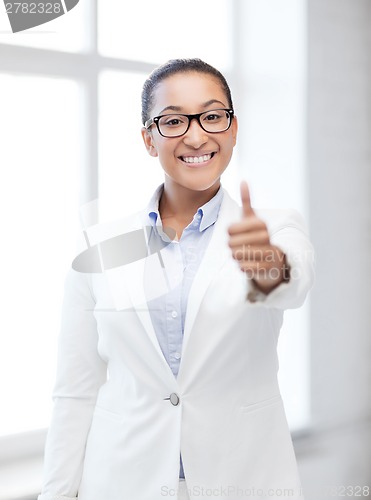 Image of african businesswoman in office