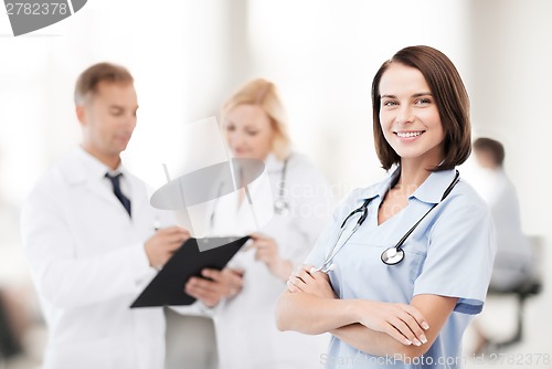 Image of group of doctors in hospital