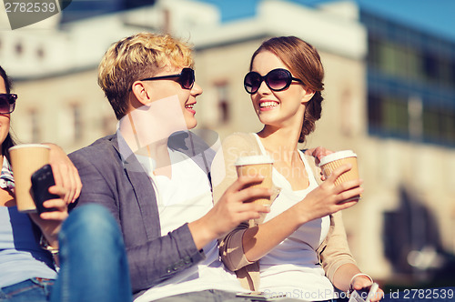 Image of group of students or teenagers hanging out