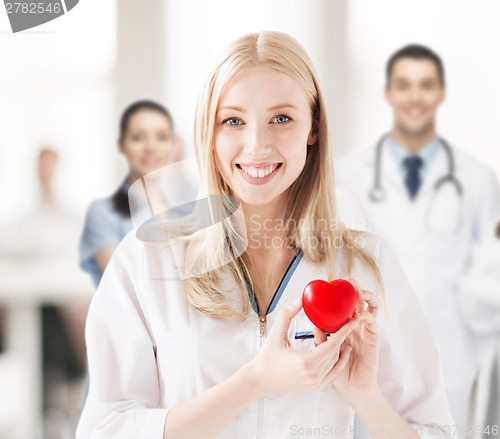 Image of female doctor with heart