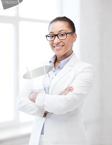 Image of african businesswoman in office