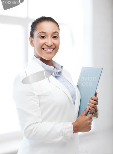 Image of african businesswoman in office