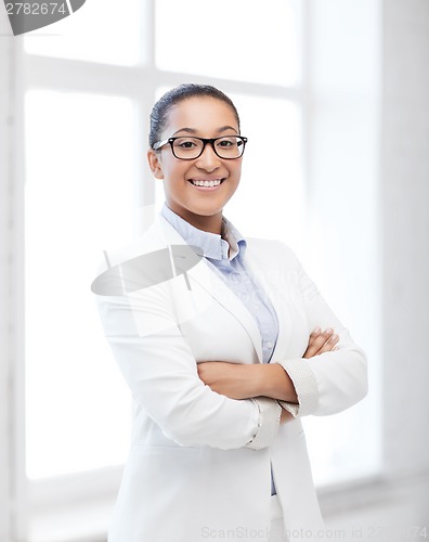 Image of african businesswoman in office