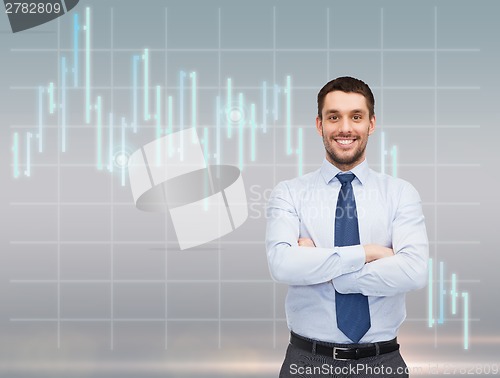 Image of handsome businessman with crossed arms