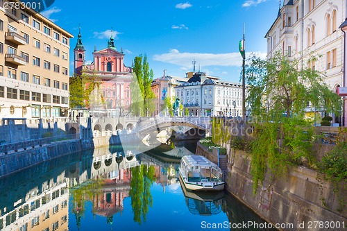 Image of Panorama of Ljubljana, Slovenia, Europe.