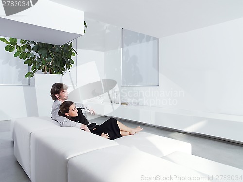 Image of Relaxed young couple at home